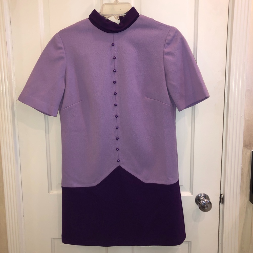 1960's Purple Mini Shift Dress
